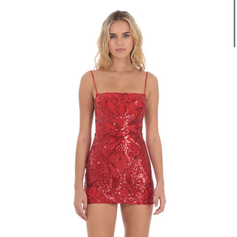 Lucy in the Sky Red Sequin Mini Dress